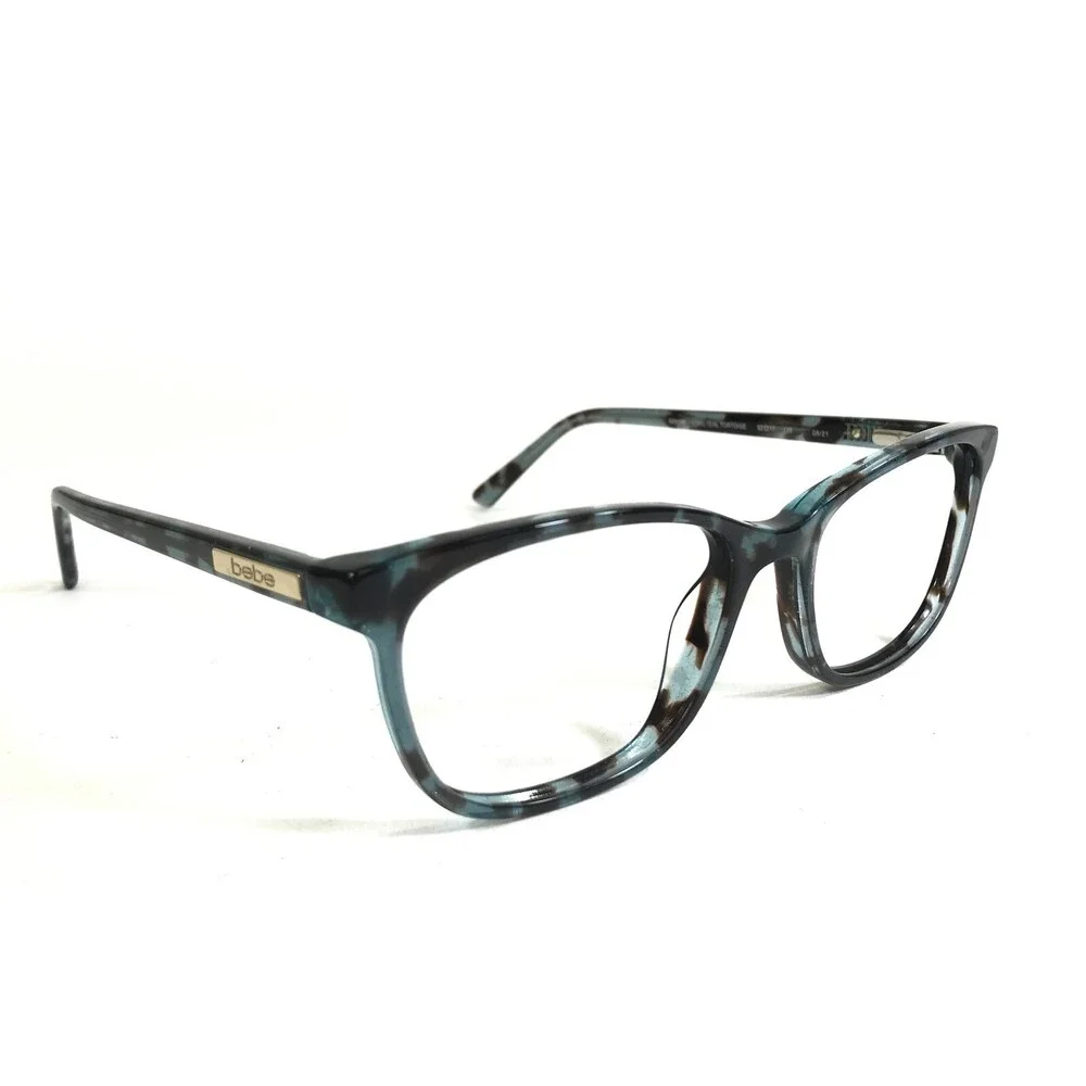 Bebe Eyeglasses Frames BB5186 340 TEAL TORTOISE Blue Gold Full Rim 52-17-135